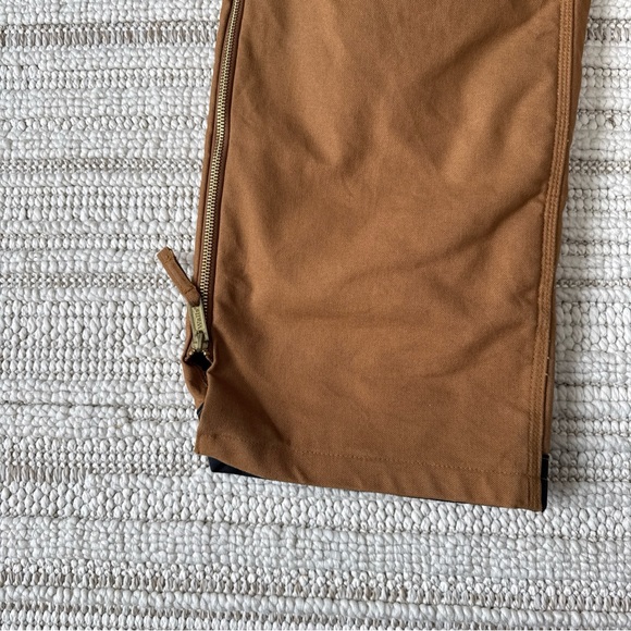 Walls Bib Overalls Mens Insulated Lined Canvas Duck Workwear Brown Excellent - Picture 7 of 16